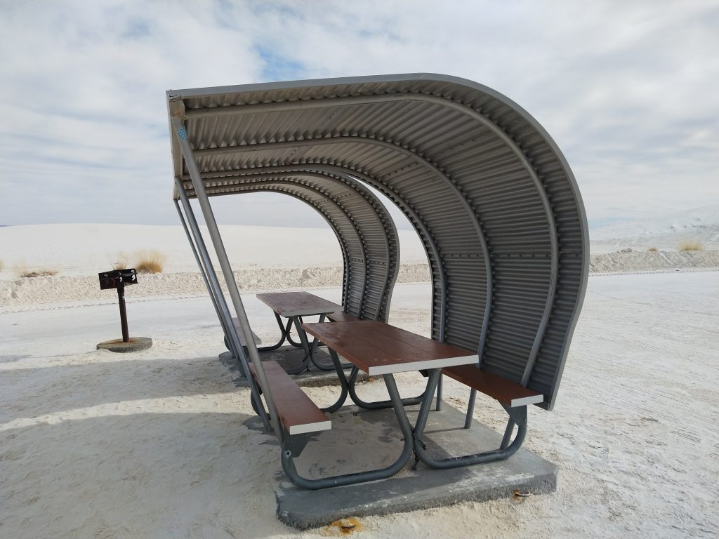 picnic table in White Sands