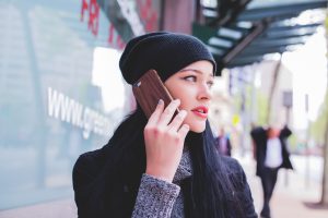 woman having difficult conversation on the telephone