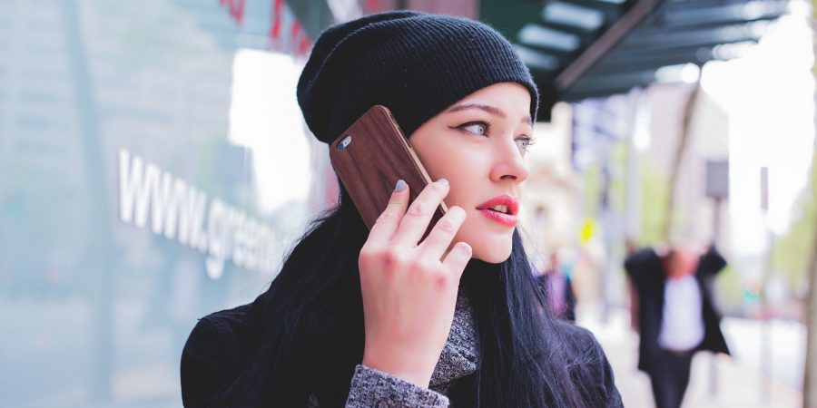 woman having difficult conversation on the telephone