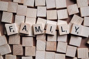 family scrabble pieces