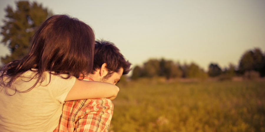 a couple in a field