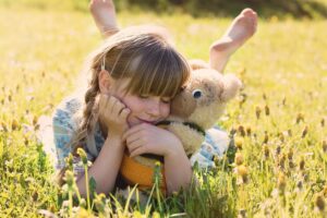Girl coping with loss after her pet crossed the rainbow bridge