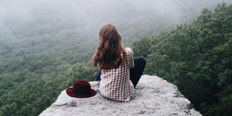 Woman managing stress