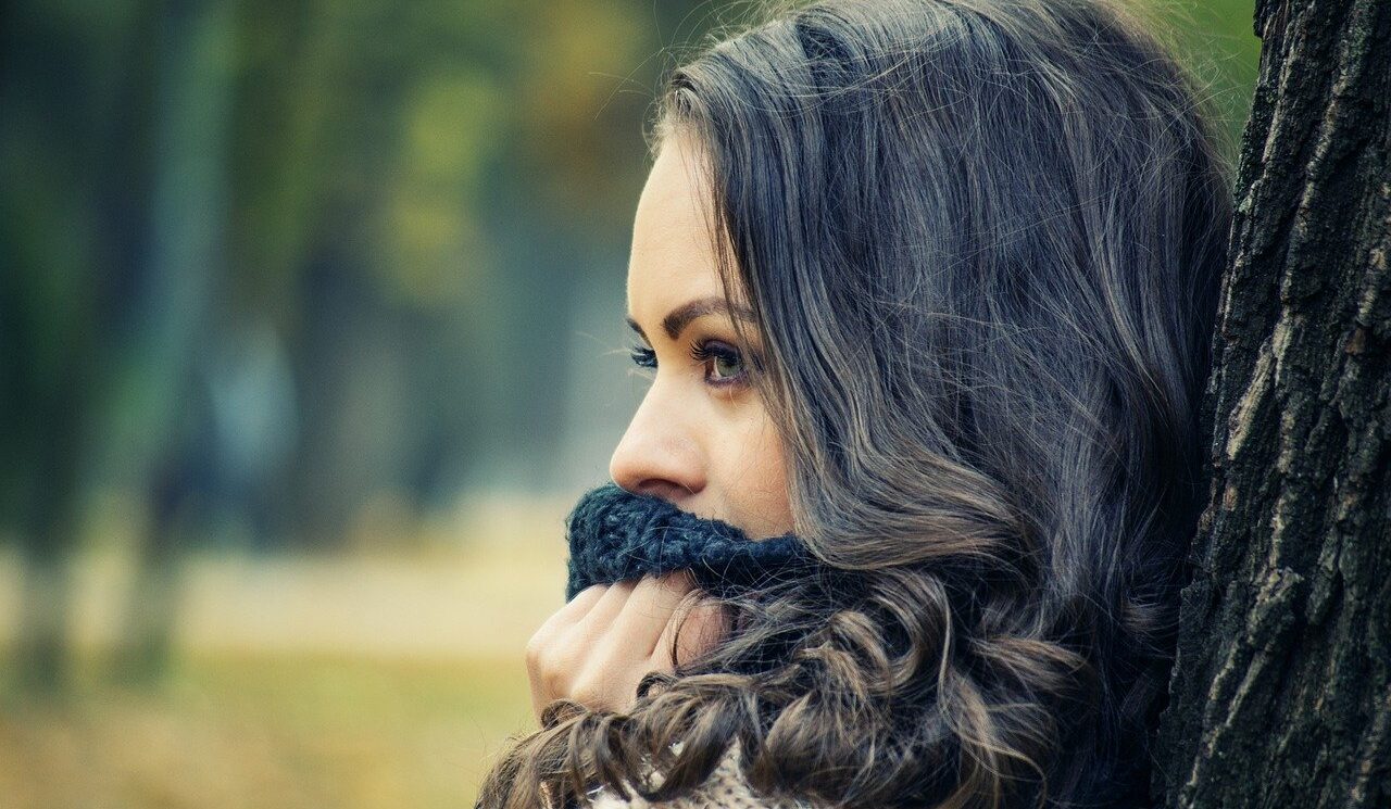 Woman showing self-compassion
